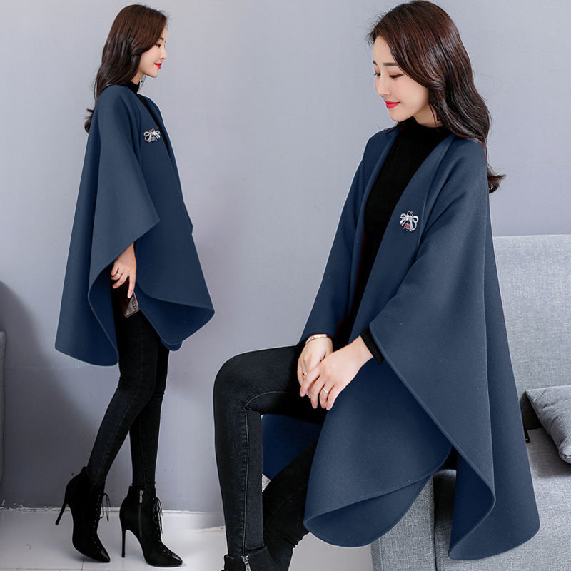 Fashion Longfengni Women's Woolen Cape Coat Image 2