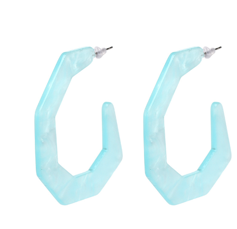 Geometric Acrylic C-Shaped Earrings