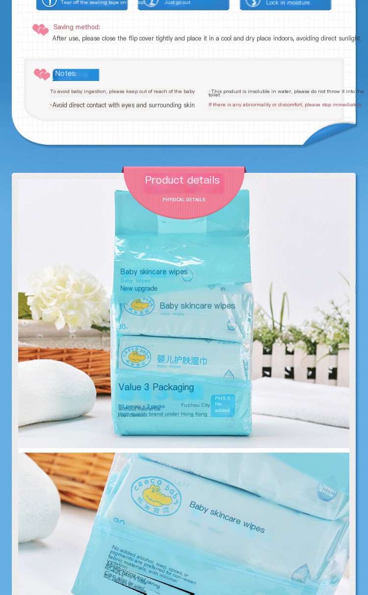 Baby Skin Wipes in Use
