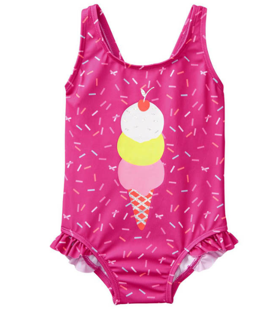 Girls' Swimwear - Red Ice Cream