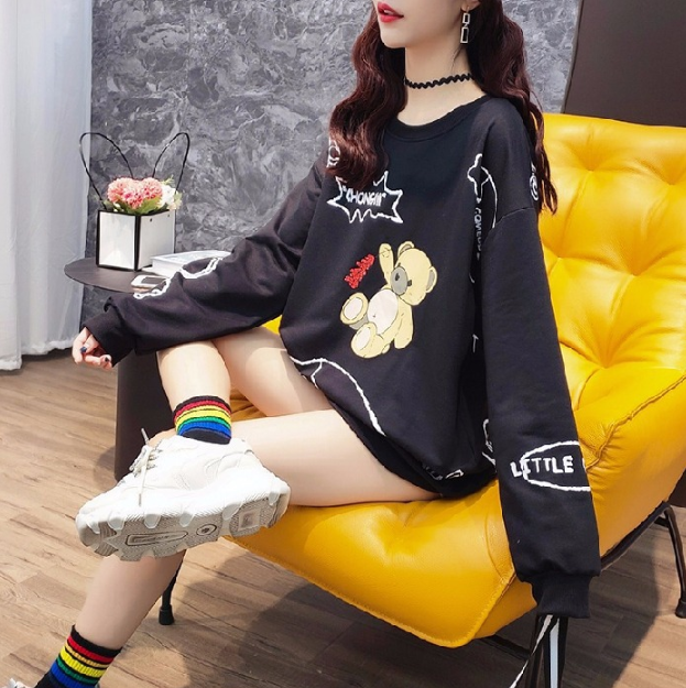 Fashion Loose Short Crewneck Sweater Image 6