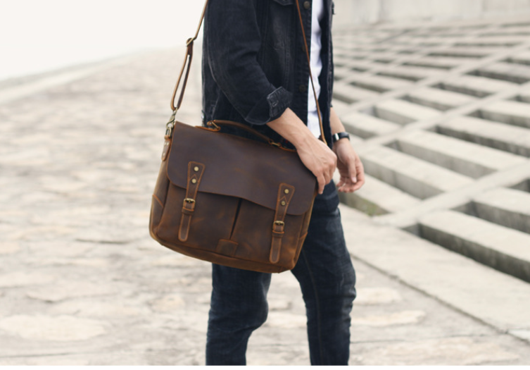 Leather Briefcase Inside View