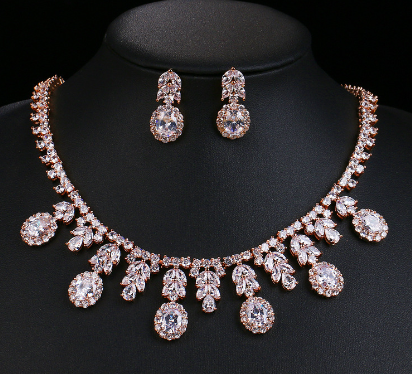 Zirconia Bride Wedding Jewelry Set Image 4
