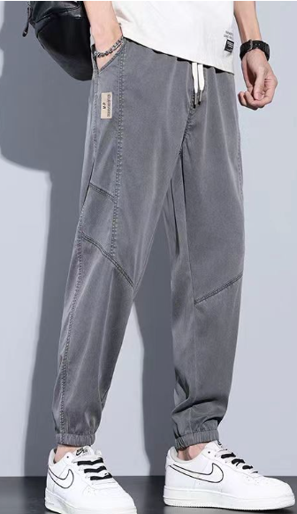 Calça Jeans em Seda Gelo