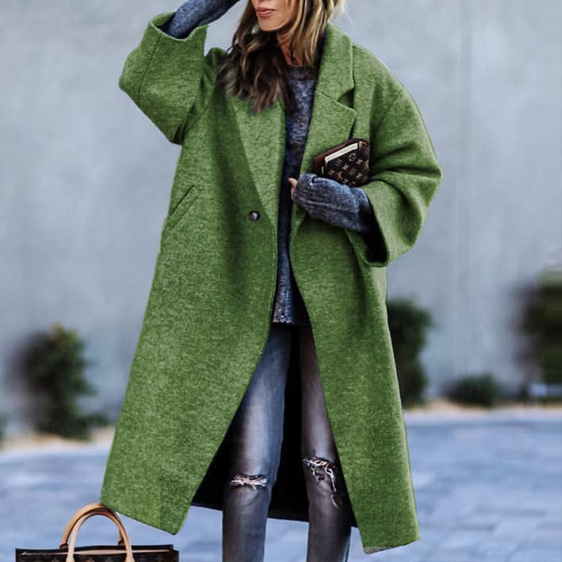 Womens Casual Fashion Long Plaid Jacket Image 3