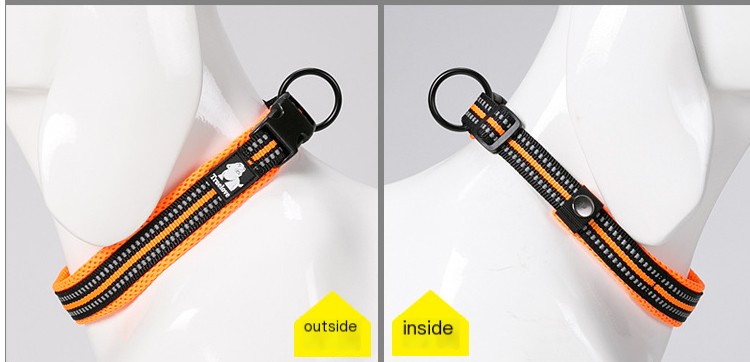 Close up of Reflective Nylon Dog Collar