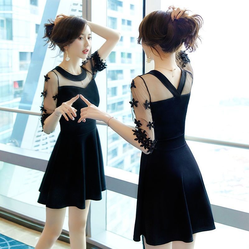 Flattering mid-length dress