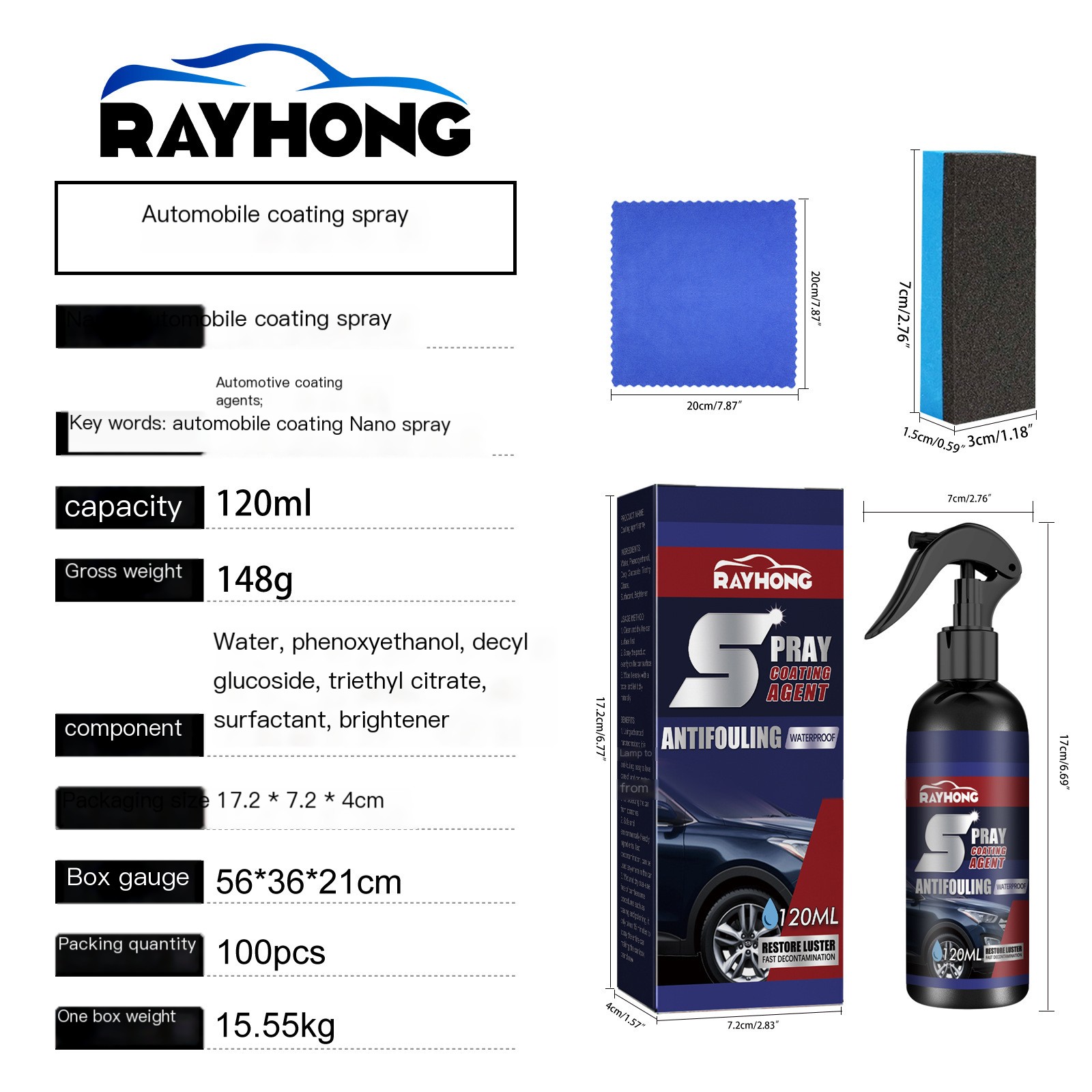 Before and After rayhong Car Coating Spray