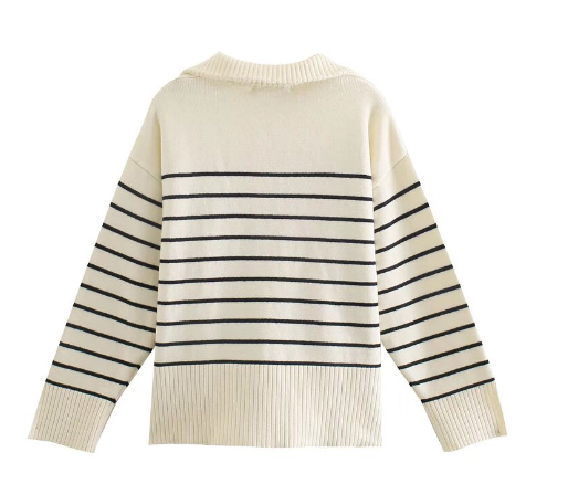 Striped Sweater Coat 3