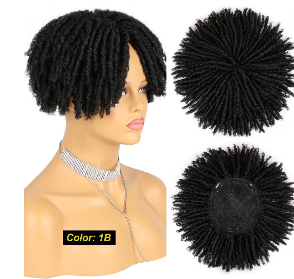 Belle Show Dreadlock Hair Topper Clip in Braided Half Wigs Locs Braided Wig Soft Short Wig Dreads for Men Women image