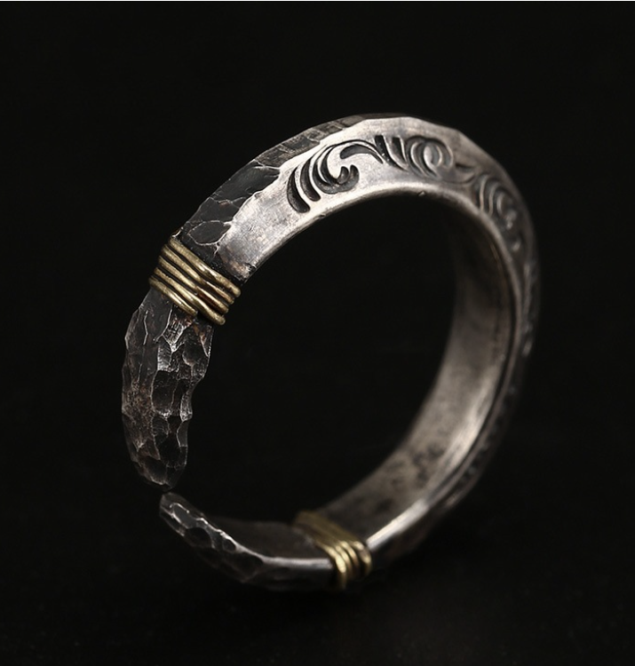Ring Thai Silver Vintage Men's Aggressive - Adjustable