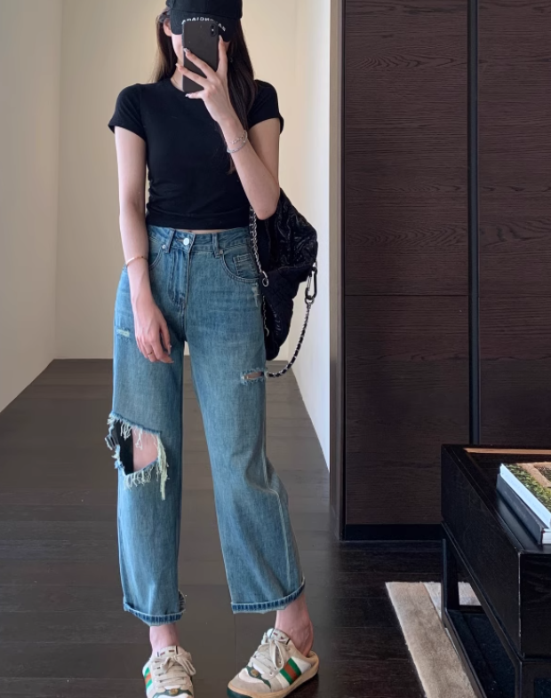 Distressed Casual Jeans Image 2