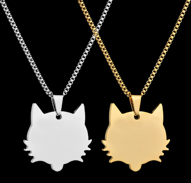 Cartoon Cat Dog Tag Pendant