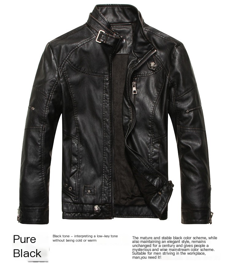 Men's Leather Jacket in Black