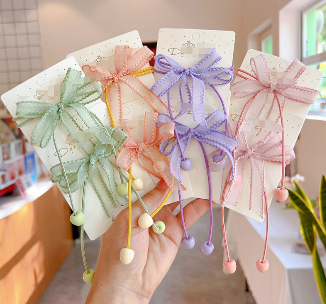 Children's Bun Ball Head Bow Tie Headrope - Image 4