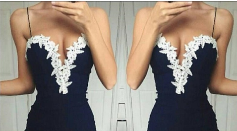 Floral Lace V-Neck Midi Dress - Back View