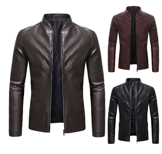 Men's Motorcycle Leather Jacket 2