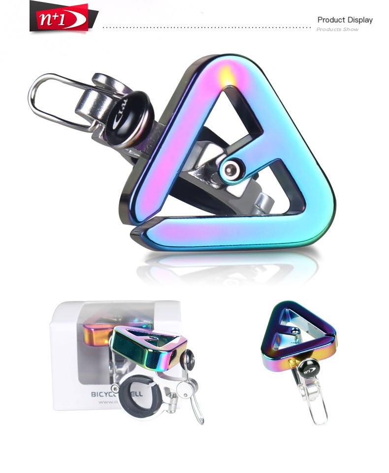 N+1 B733 High-Quality Pure Copper Bicycle Bell with Triangular Shape and Easy Installation Base (CNC Base).