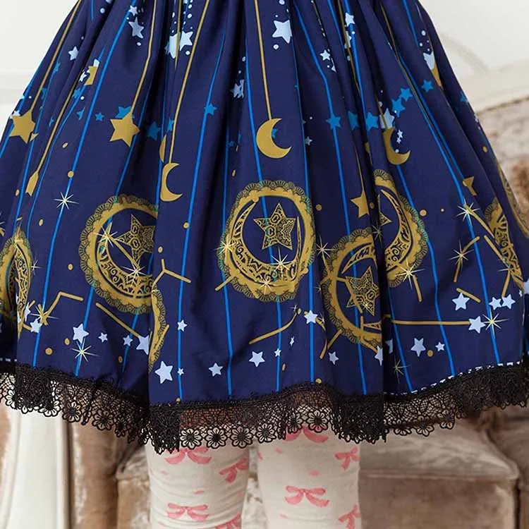 Mori Girl Blue Skater Skirt - Image 9