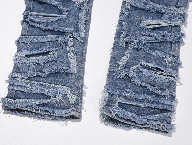 Double Layer Jeans Loose Slim Men's Trousers 5