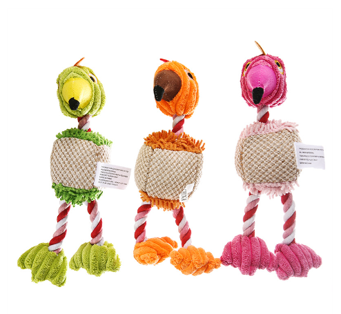 Plush Flamingo Dog Toy