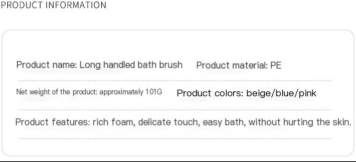 Long Handle Bath Brush