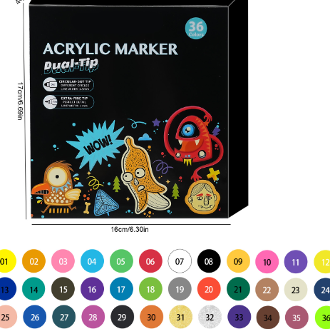 Double-Head Acrylic Marker Set
