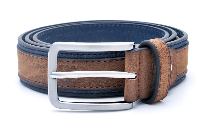Grey Retro Leather Belt