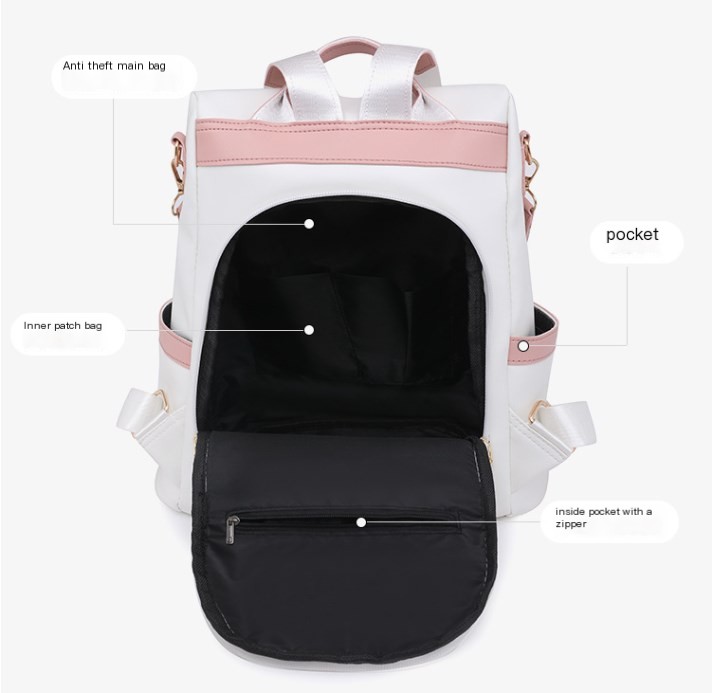 Backpack with Hidden Zipper