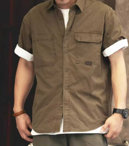 Manhattan Retro Cargo Shirt - Blue