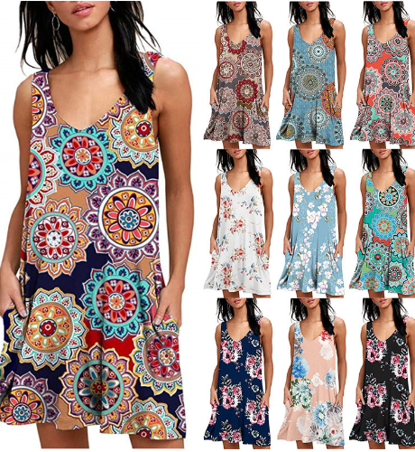 V-Neck Printed Sleeveless Top Variation 3