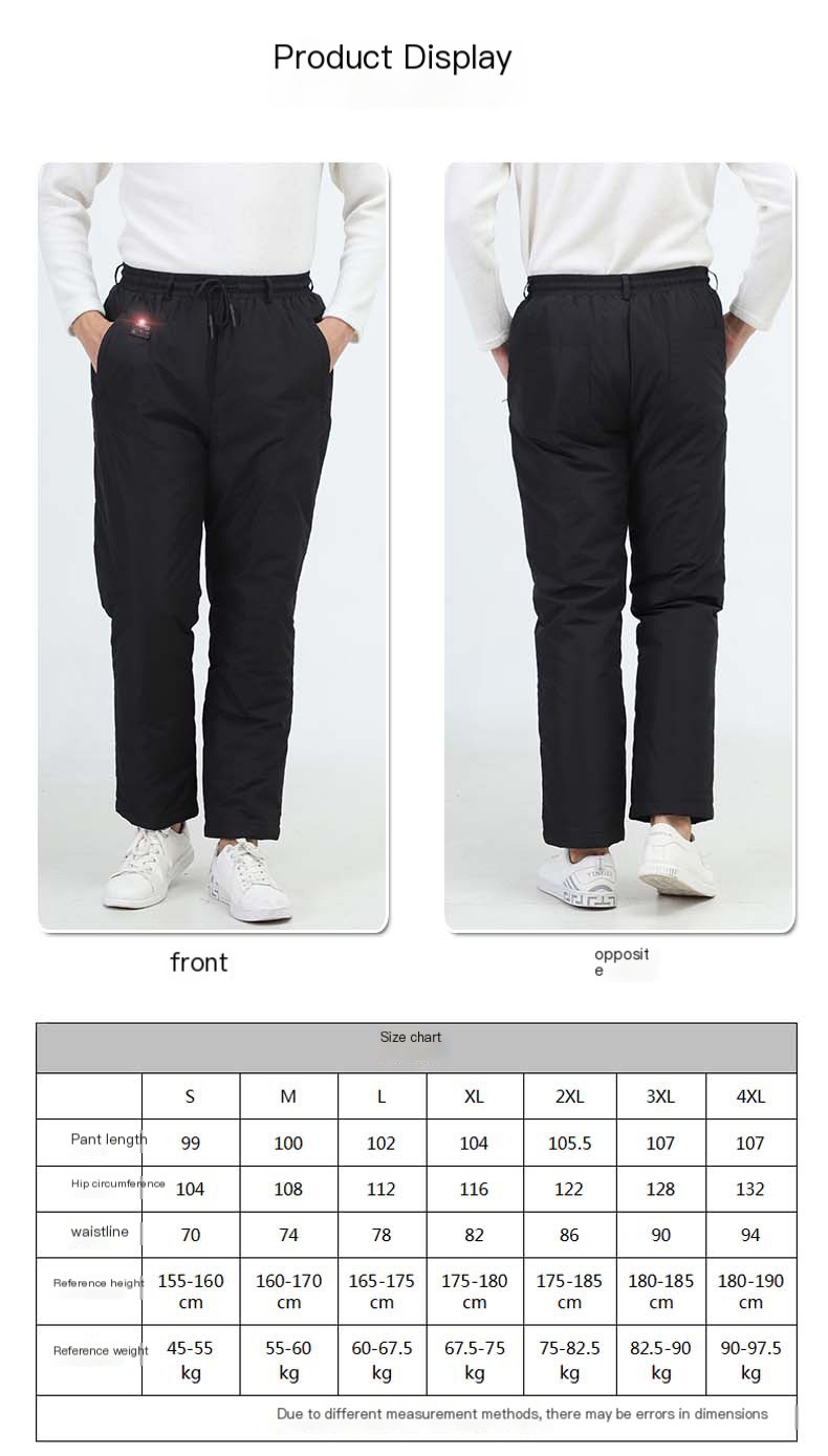 USB smart heating pants 12 zone heating couple straight pants winter electric heating pants thickened down pants wholesale