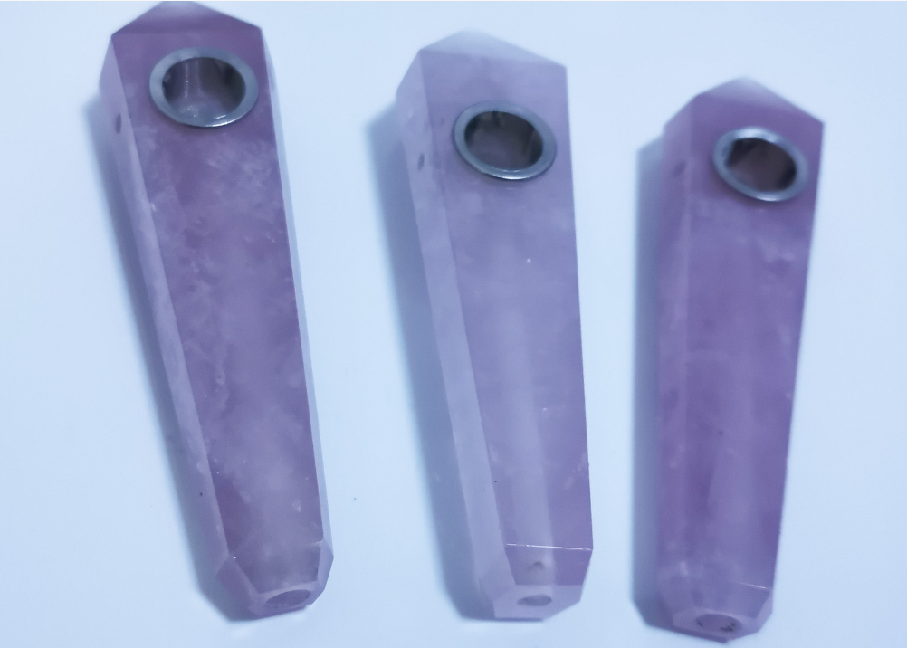 Dream Purple Gold Crystal Pipe Image 2