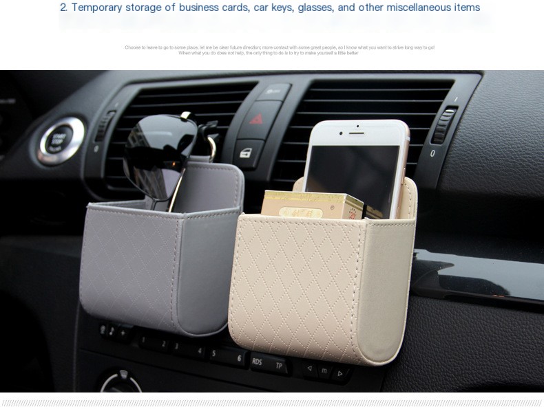 Car Air Vent Storage Bag in Black