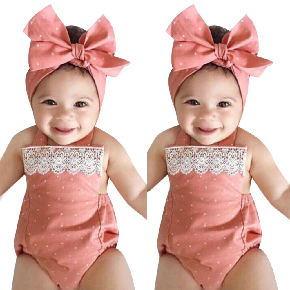 Pink Lace Trim Triangle Bodysuit