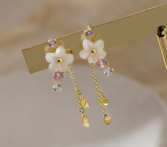 Shell Flower Earrings Image 2