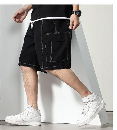 Close-up of Retro Hand-Painted Tooling Shorts