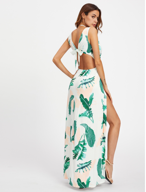 Printed Long Dress Image 5