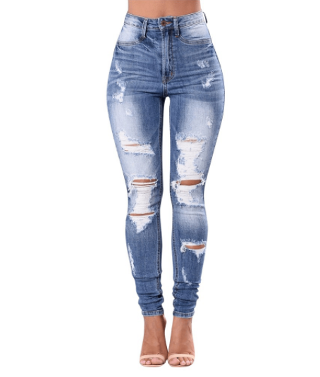 High Rise Distressed Jeans 3