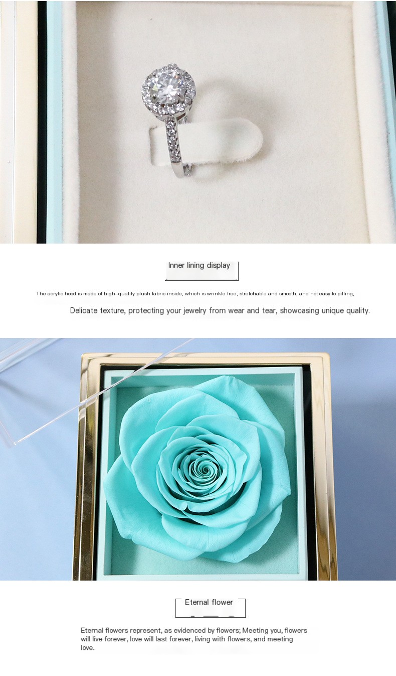 Creative Rotating Valentine's Day Eternal Flower Gift Box Rose Jewelry Box Ring Box Necklace Box Jewelry Packaging Box