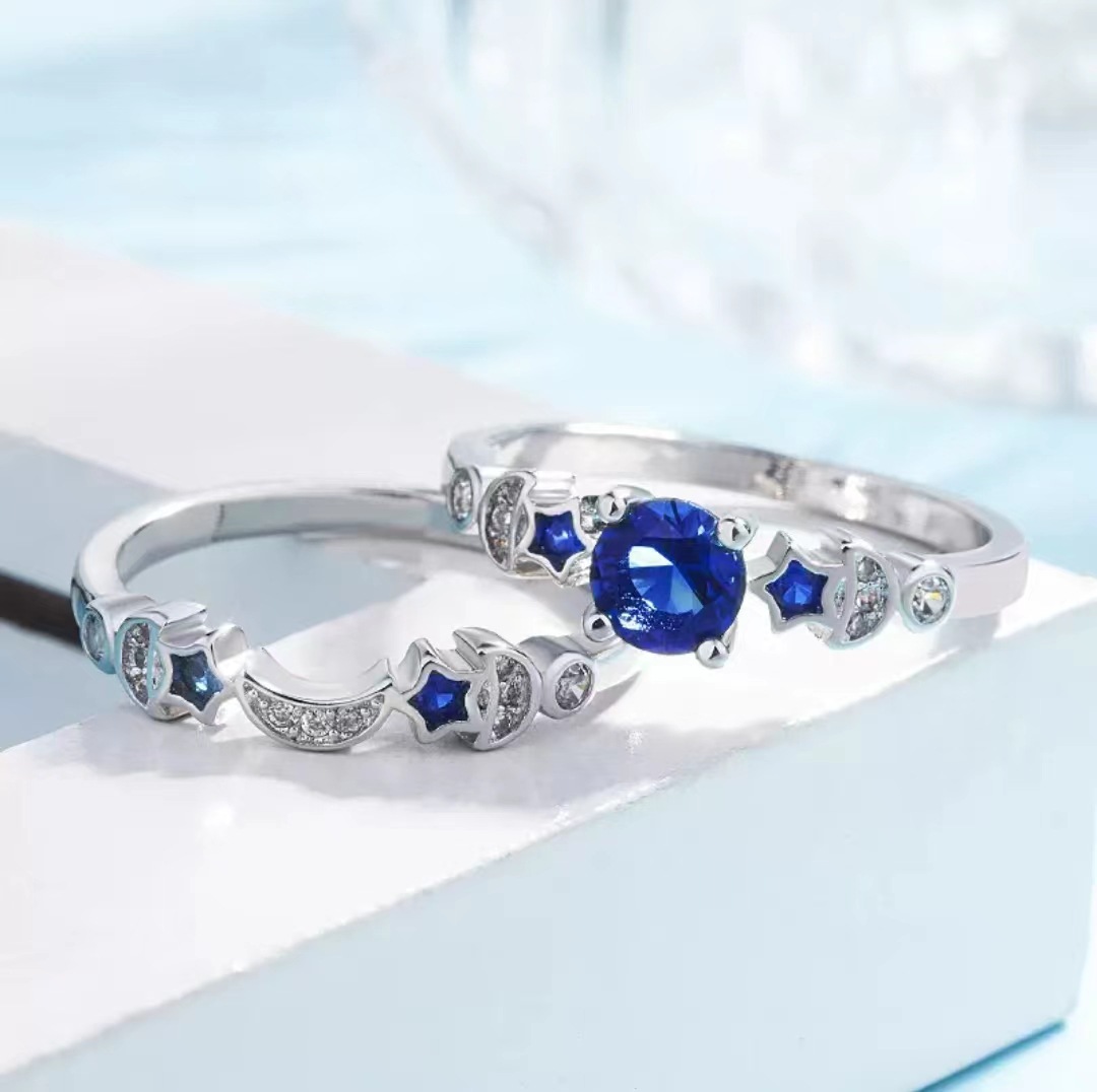 Creative Star and Moon Ring Image 4