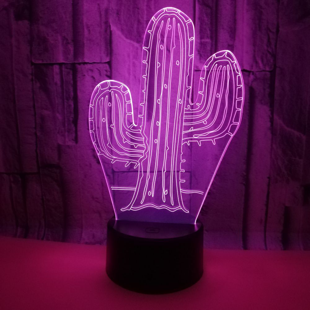 3D Cactus Night Light