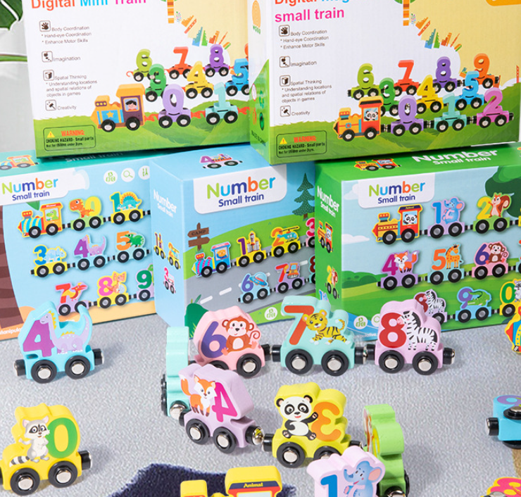 Wooden Magnetic Number Train 1