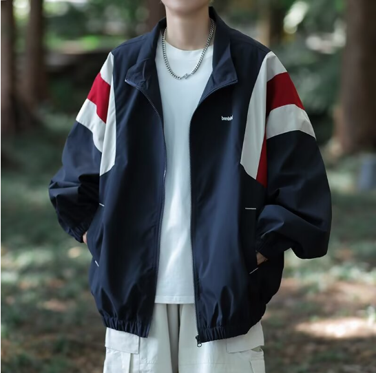 Hip Hop Color-blocked Jacket Image 3