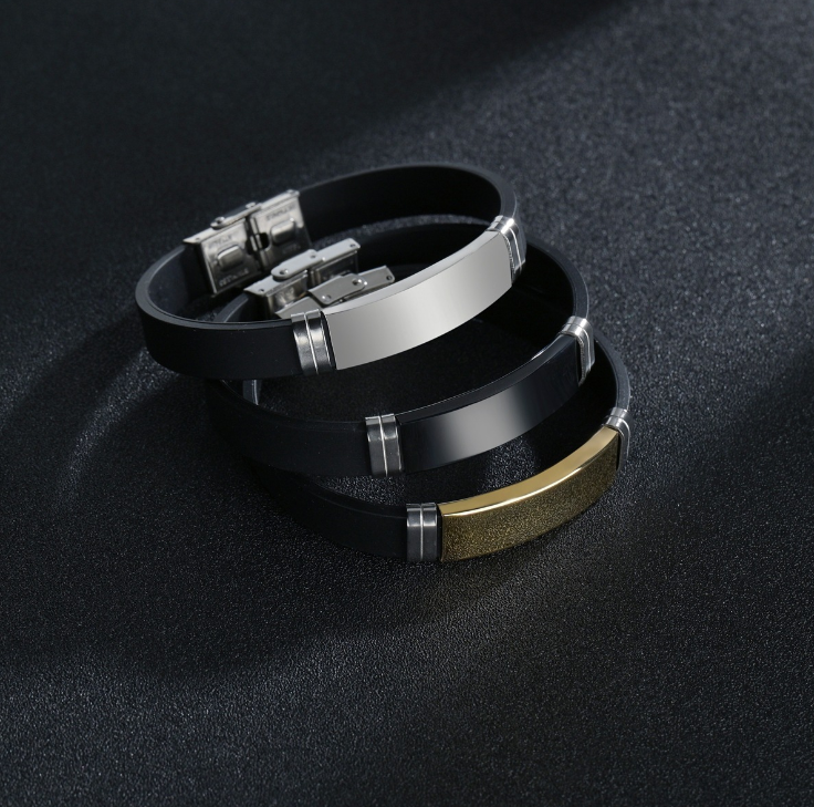 Hip Hop Bad Bunny Stainless Steel Silicone Bracelet Bangle Image 2