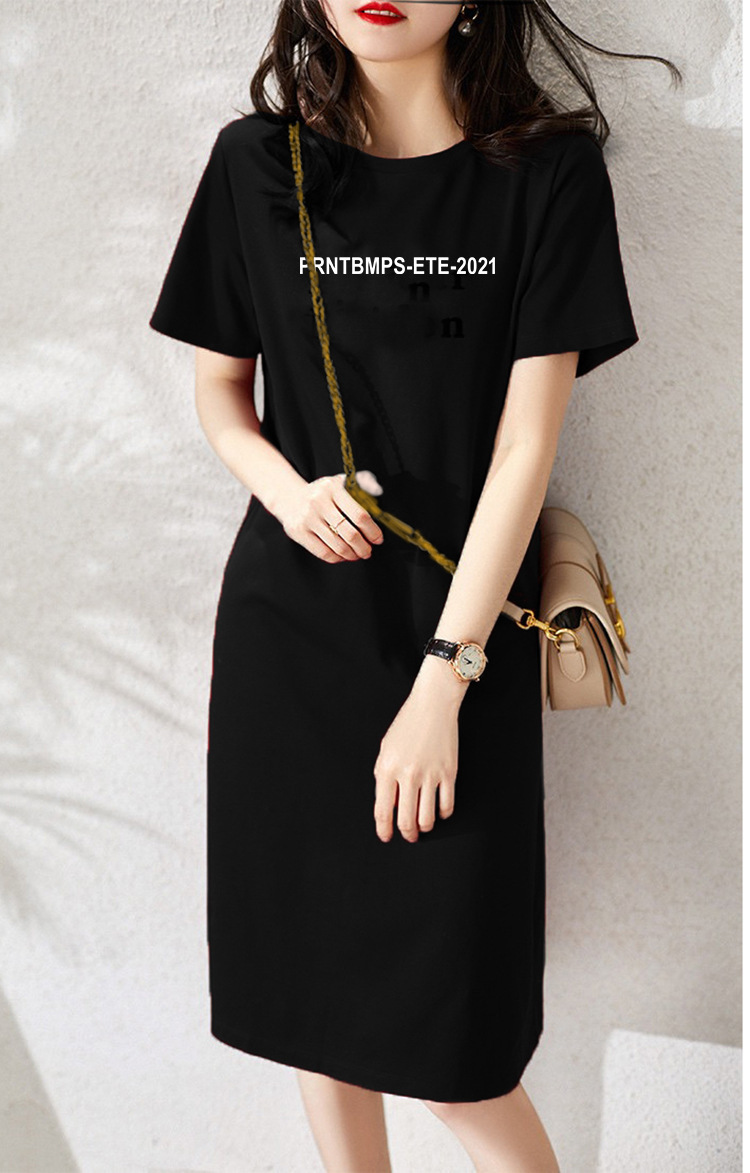 Stylish Mesh Overlay Dress - Black