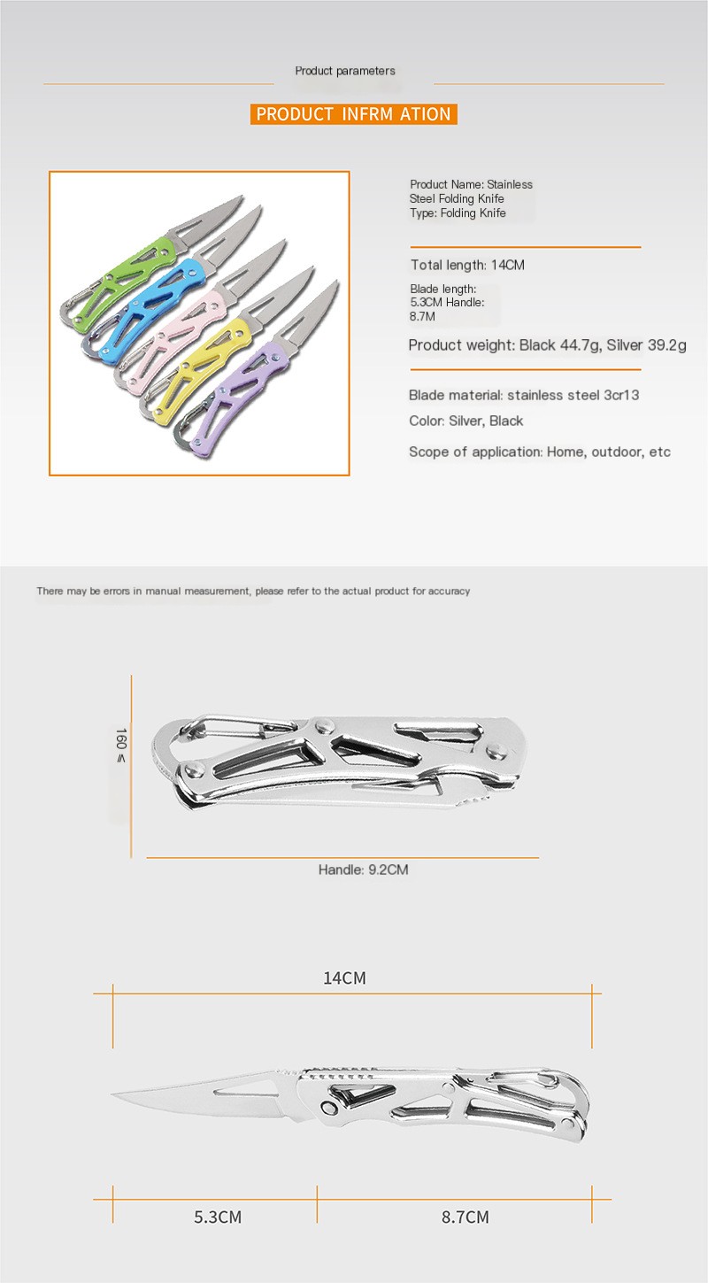 Mini Folding Key Knife - Blue