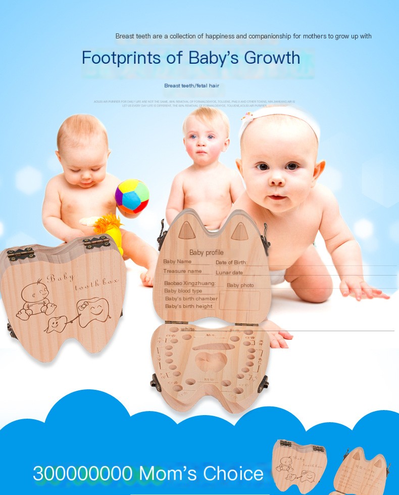 Wooden Milk Tooth Storage Box Image 1
