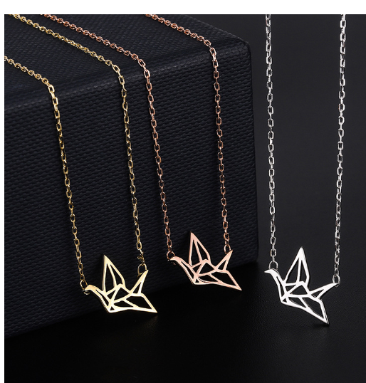 Thousand Paper Cranes Necklace in Silver
