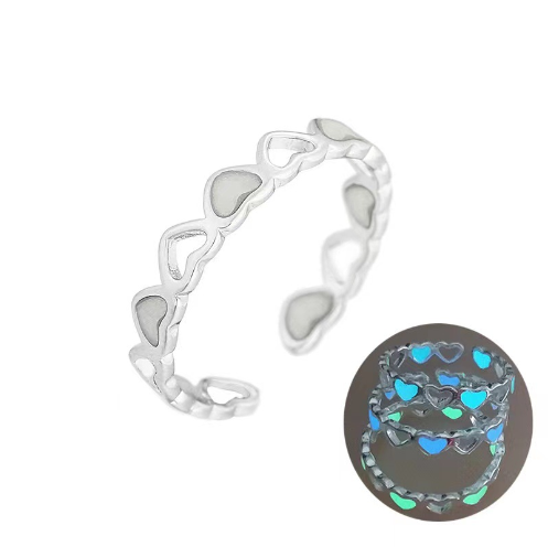 Glow-in-the-dark Heart Adjustable Ring 2